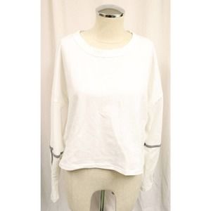 Under Amour White Cropped Top Long Sleeves Size 2X
